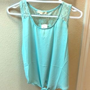 Light blue lace tank top